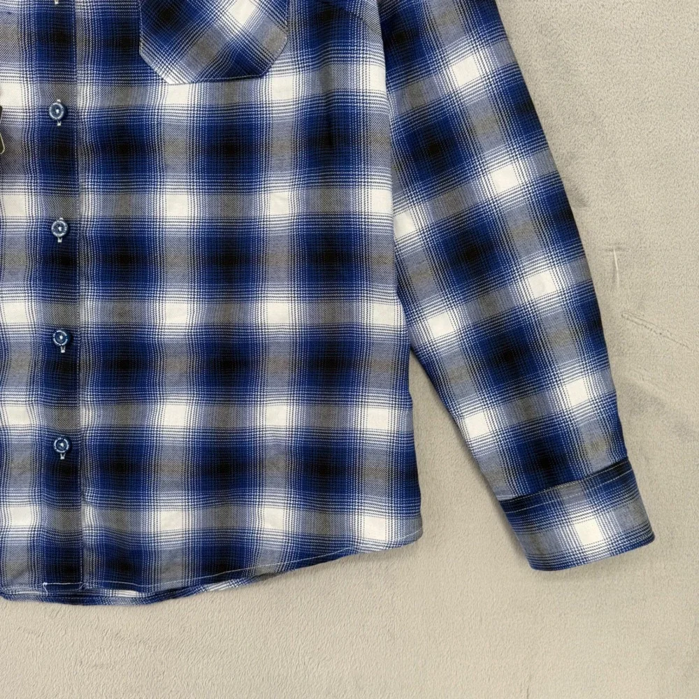 Dixxon Flannel Co x Dogtown Blue Plaid D-Tech Shirt Womens XL New With Tags - Picture 5 of 14